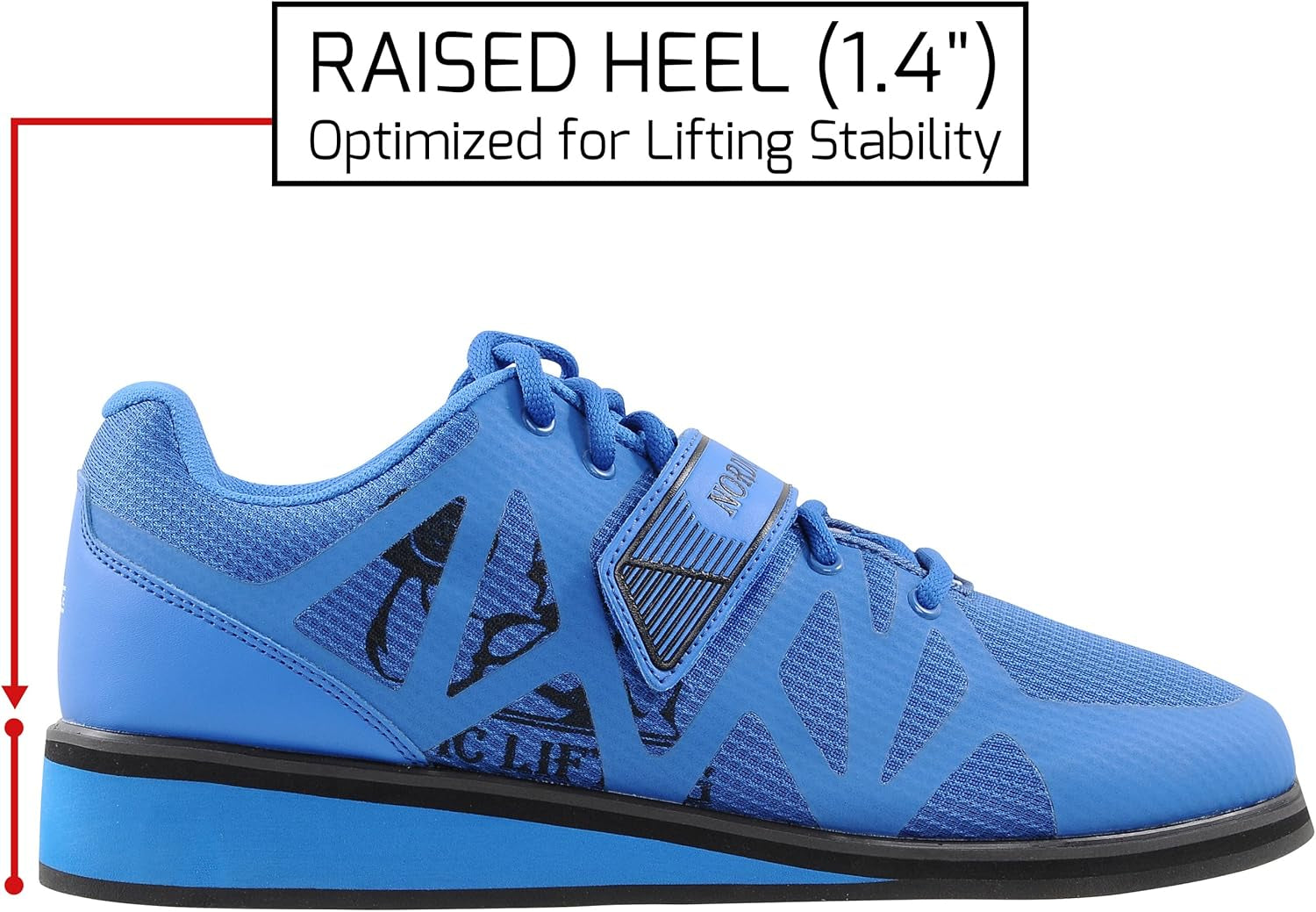 MEGIN Deadlift Shoes – Elevated Heel Gym Footwear for Powerlifting, Weightlifting & Strength Training – Non-Slip Sole Lifting Shoes for Men