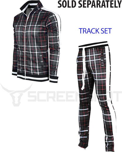 -TRACK JACKET Mens Urban Hip Hop Premium Track Jacket - Slim Fit Side Taping Sportswear Urbanwear Streetwear Top